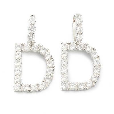 Brass Micro Pave Clear Cubic Zirconia Pendants