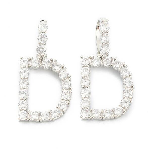 Brass Micro Pave Clear Cubic Zirconia Pendants
