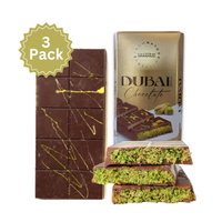 Dubai-Style Chocolate Bar 3 pack | 7 oz of Authentic Luxurious Middle Eastern Indulgence | Premium Milk Chocolate, Golden Kad...