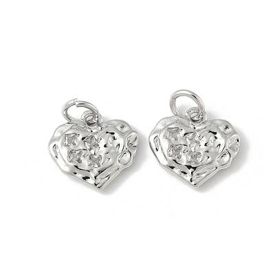 Brass Micro Pave Clear Cubic Zirconia Charms