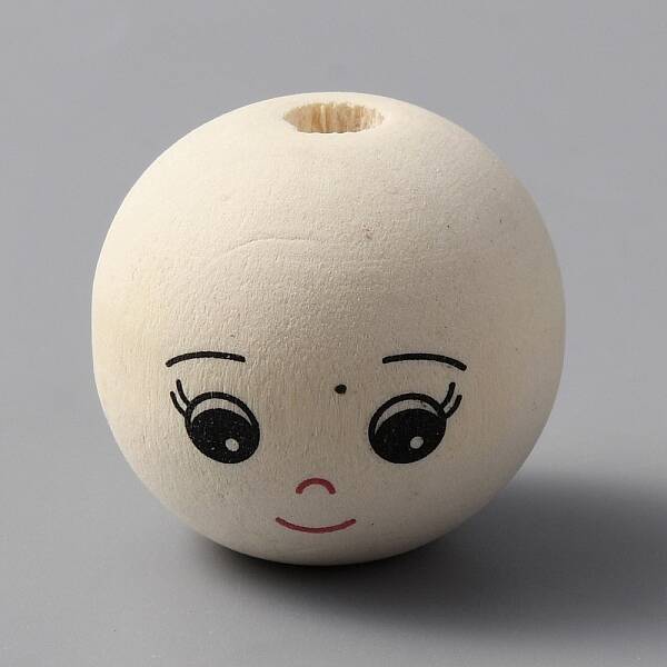 Round Printed Wood Beads