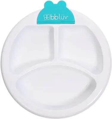 BBLÜV Platö divided plate Aqua