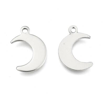 Tarnish Resistant Crescent Moon Stainless Steel Charms Pendants