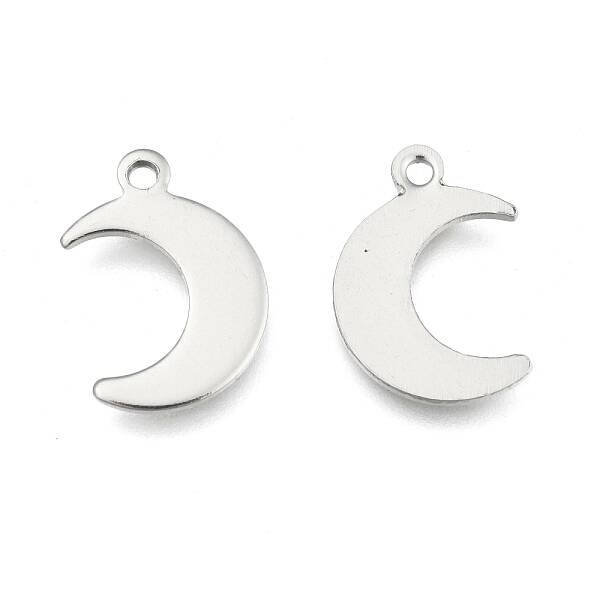 Tarnish Resistant Crescent Moon Stainless Steel Charms Pendants