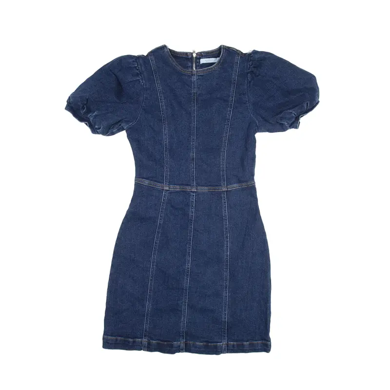 MICHELLE KEEGAN Jacket Dress Blue Denim Short Sleeve Short Womens UK 6