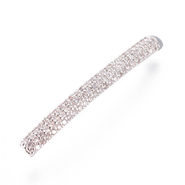 Brass Micro Pave Cubic Zirconia Beads