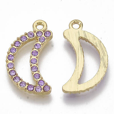 Light Gold Plated Alloy Rhinestone Pendants