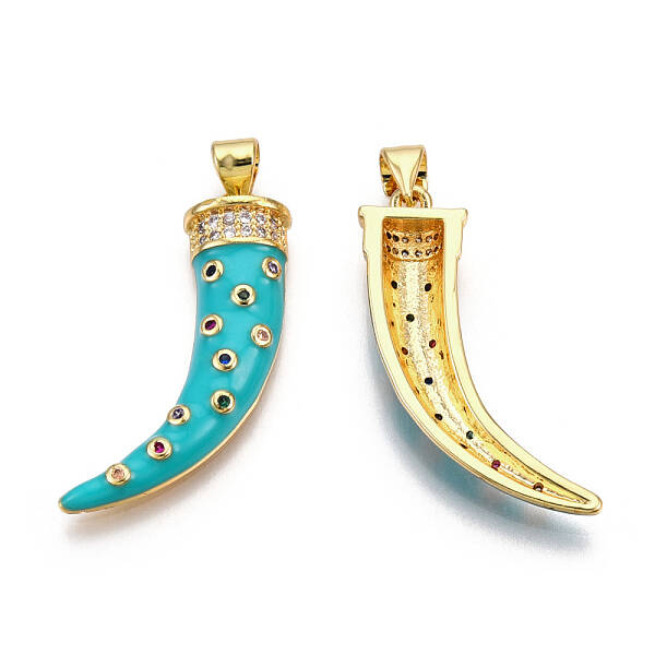 Brass Micro Pave Cubic Zirconia Pendants