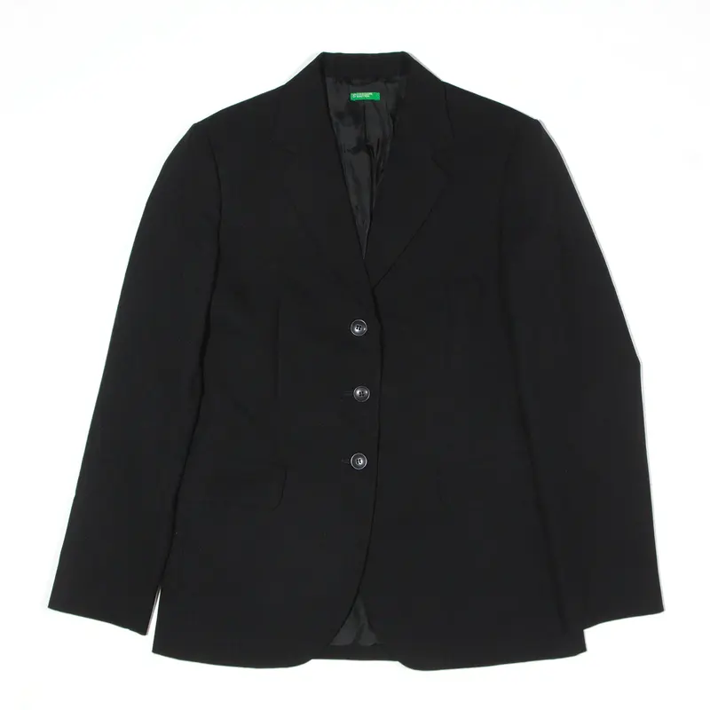 UNITED COLORS OF BENETTON Blazer Jacket Black Womens UK 10