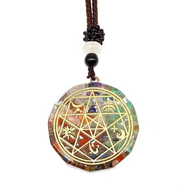 Orgonite Chakra Natural & Synthetic Mixed Stone Pendant Necklaces