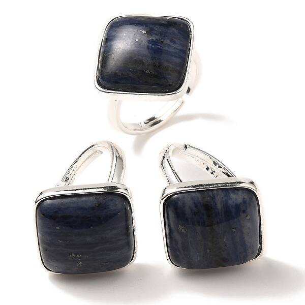 Natural Sodalite Adjustable Rings