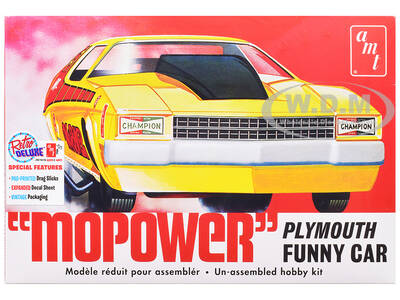 Skill 2 Model Kit Plymouth Funny Car Mopower 1/25 Scale Model by AMT