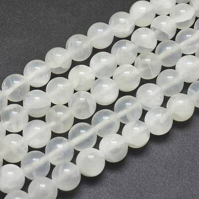 Natural Selenite Beads Strands