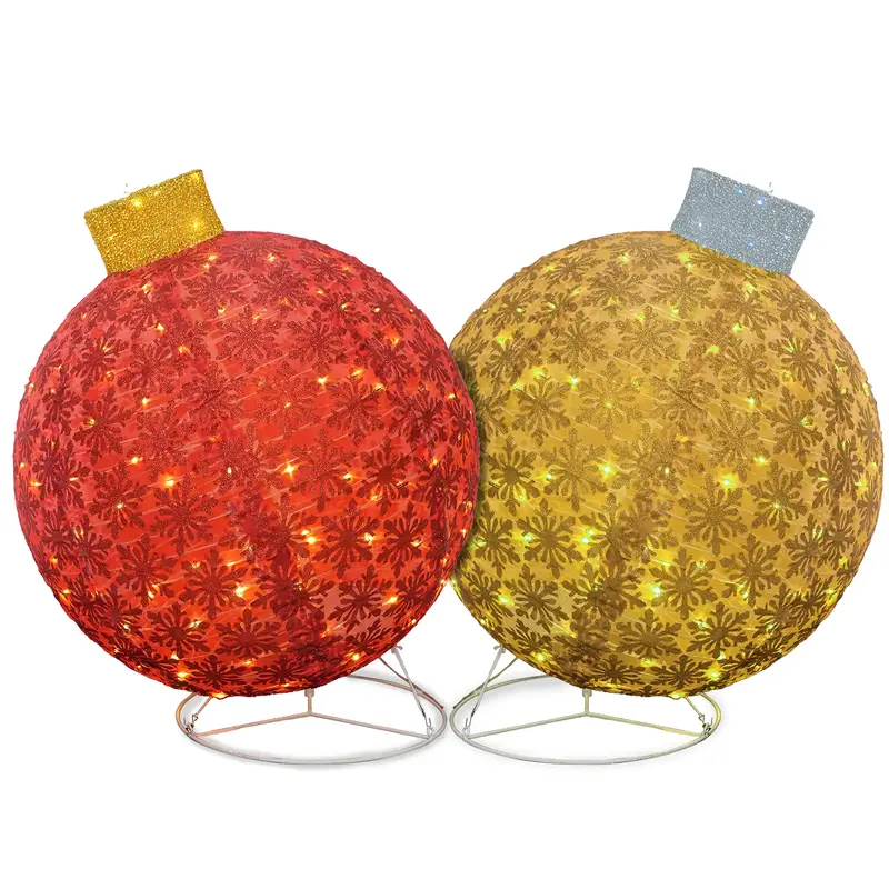 Lamerge large LED Christmas ball pendant with flashing  lights, suitable for outdoor/indoor decoration Ornaments