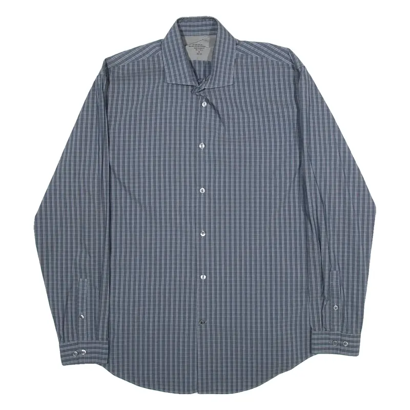 CALVIN KLEIN Mens Shirt Blue Check Long Sleeve M