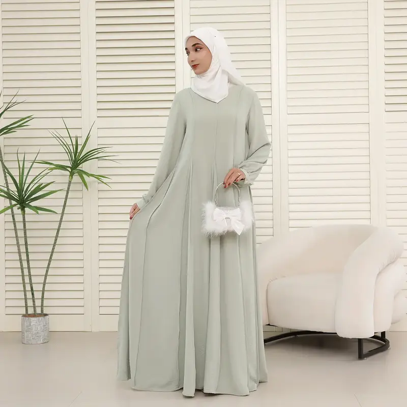 CEY Crinkle Maxi Abaya – Breathable Summer Modest Dress (NCA007) arabic clothing elegant design daily wear