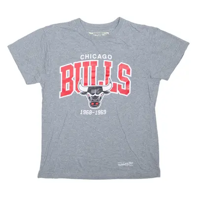 MITCHELL & NESS Chicago Bulls USA T-Shirt Grey Short Sleeve Mens S