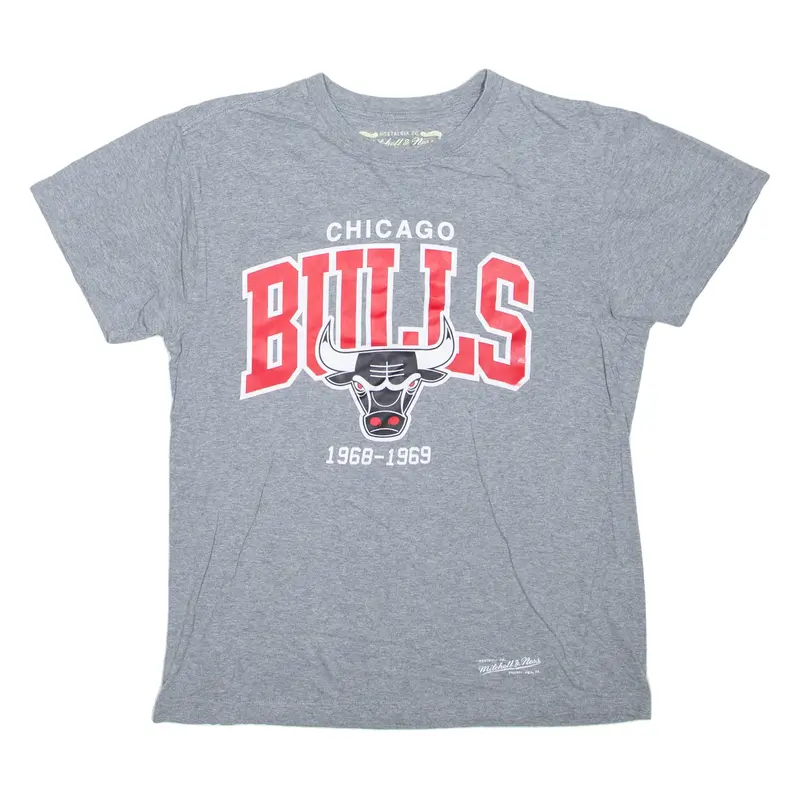 MITCHELL & NESS Chicago Bulls USA T-Shirt Grey Short Sleeve Mens S