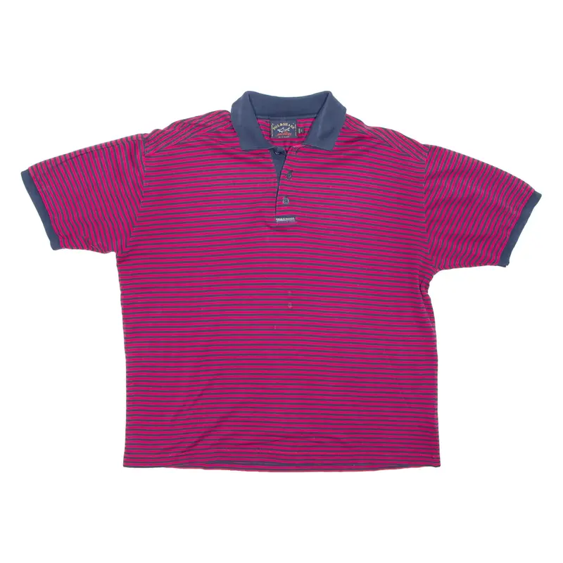 PAUL & SHARK Mens Polo Shirt Red Striped L