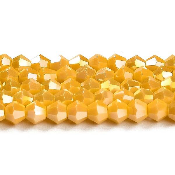 Opaque Solid Color Electroplate Glass Beads Strands