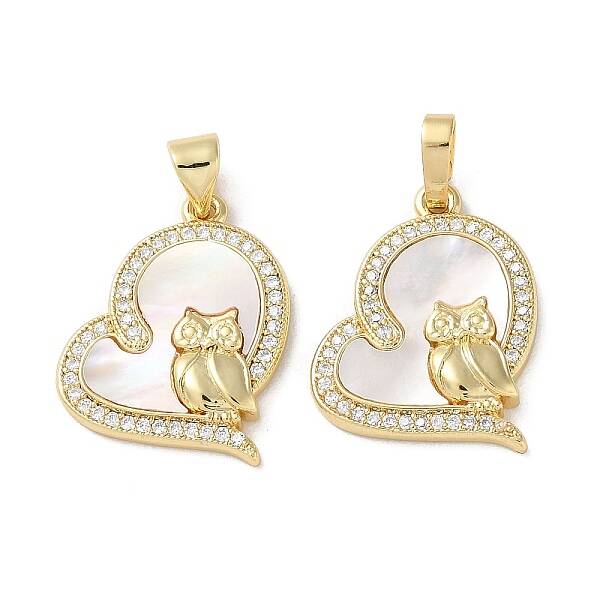 Brass Micro Pave Clear Cubic Zirconia Pendants