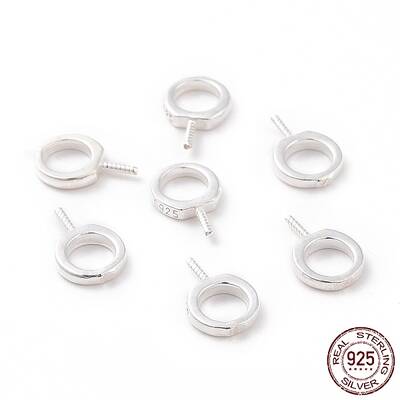 925 Sterling Silver Screw Eye Peg Bails