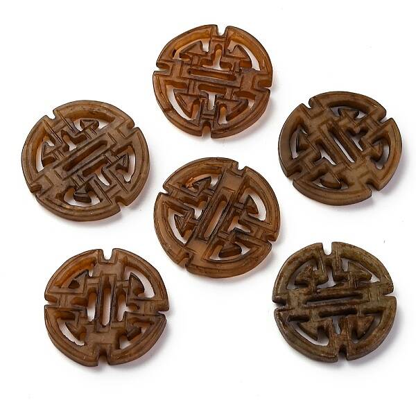 Dyed Natural Xiuyan Jade Carved Longevity Pendants