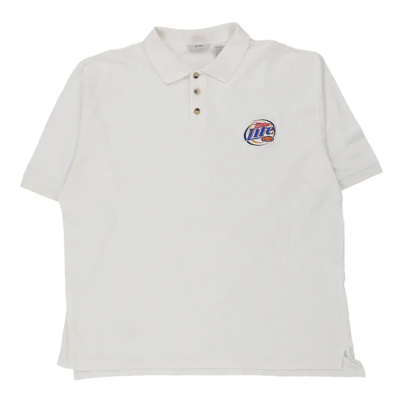 Miller Lite Chase Authentics Polo Shirt - XL White Cotton