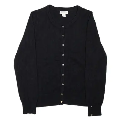 MONSOON Womens Cardigan Black Tight Knit Viscose UK 10