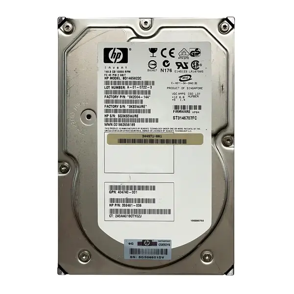 359461-006 HP 146GB 2Gb/s Fibre Channel 10000 3.5-inch Hard Drive