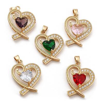 Brass Rhinestone Pendants