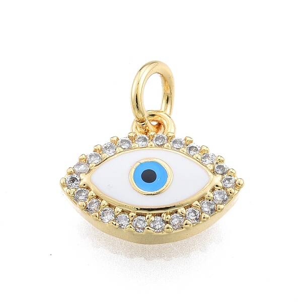 Brass Micro Pave Clear Cubic Zirconia Charms