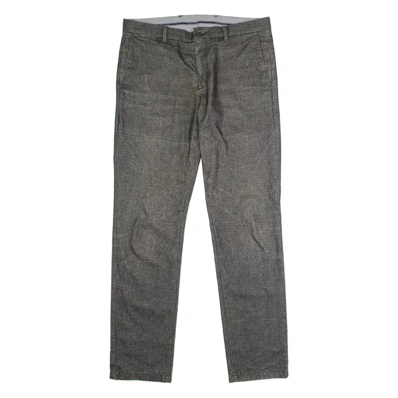 TOMMY HILFIGER Denton Chino Stretch Mens Flannel Trousers Grey Straight W34 L32