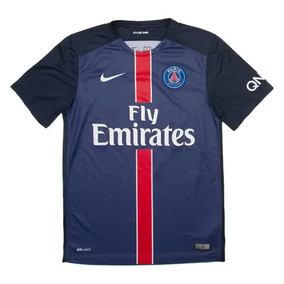 NIKE PSG FC Mens Football Shirt Jersey Blue Crew Neck S