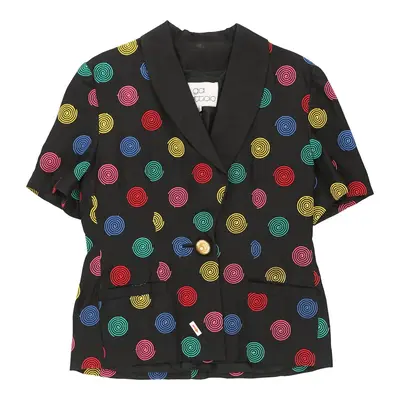 Gai Mattiolo Graphic Blazer - Large Black Cotton | Size: large