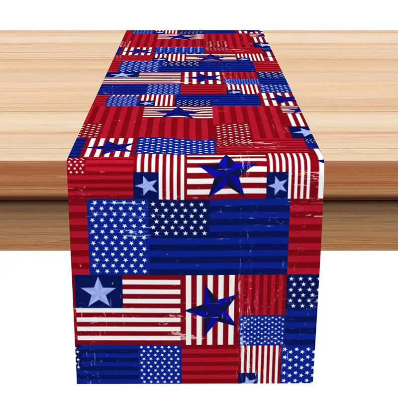 Classic American Flag Independence Day Table Runner - Aperturee