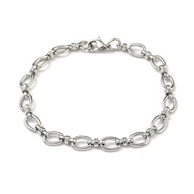 Non-Tarnish 201 Stainless Steel Oval Link Chain Bracelets