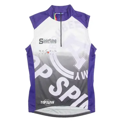 Cycling Mens Jersey Purple Sleeveless 1/4 Zip S