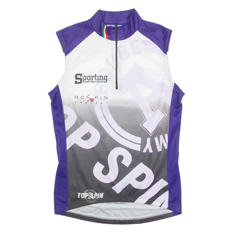 Cycling Mens Jersey Purple Sleeveless 1/4 Zip S