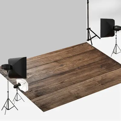 Aperturee Hot Retro Style Distressed Wooden Floor Backdrop | Photography Floor Drops | Fabric Floor Mat Photography | Floor P...