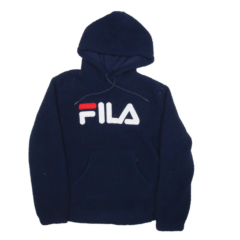 FILA Fleece Hoodie Blue Pullover Womens L