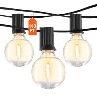 VEVOR Outdoor String Light, 100FT, 2700K Dimmable Outside Patio Lights with 50 G40 Shatterproof Bulbs E12 Socket Base, Waterp...