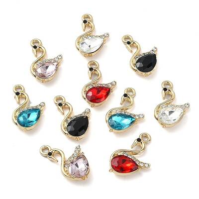 Golden Rack Plating Alloy Rhinestone Pendants