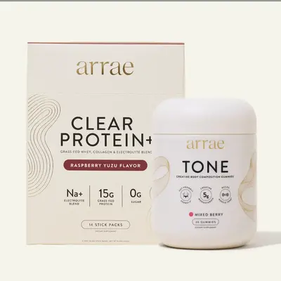 Arrae Protein & Sculpt Duo | 15g Grass Fed Whey, Collagen, & Electrolytes Protein + Women’s Creatine Monohydrate Gummies | ...