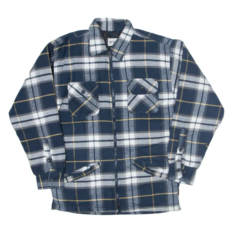 WORKER Insulated Lumberjack Jacket Blue Plaid Mens S