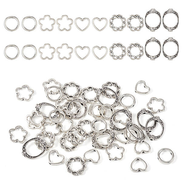 50pcs 5 style Alloy Bead Frame