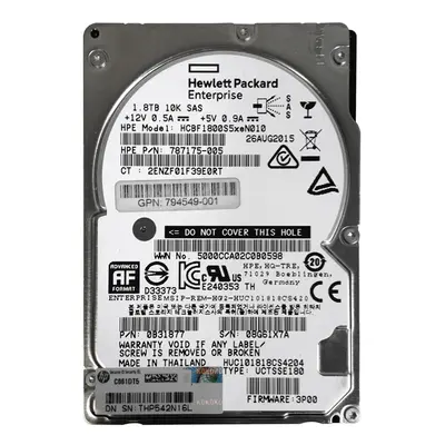 0B31877 HGST 1.8TB 12Gb/s SAS 10520 2.5-inch 128MB Hard Drive