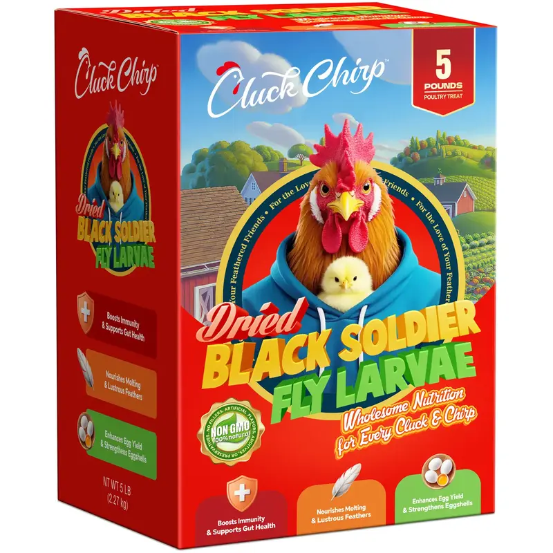 Petawell Dried Black Soldier Fly Larvae, Non-GMO, Natural Chicken Treats & High-Protein Larva Snacks for Backyard Chickens, L...
