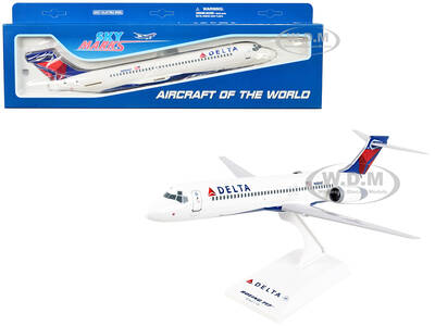 Boeing 717 Commercial Aircraft Delta Air Lines (N989AT) White with Blue and Red Tail (Snap-Fit) 1/130 Plastic Model by Skymar...