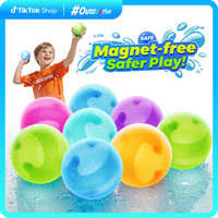 Outdoorfun Reusable Water Balloons for Kids - No Magnets, Leak-Resistant Silicone Splash Balls, Quick-Fill & Long-Lasting - D...